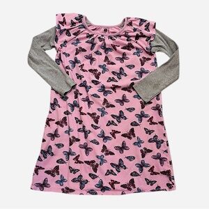 Tea Collection 10 layered long sleeve dress butterfly print